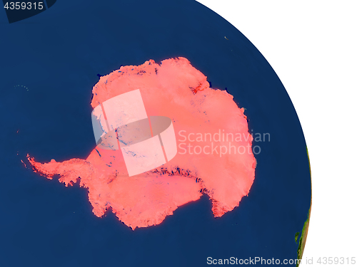 Image of Map of Antarctica in red