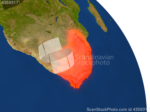 Image of Map of South Africa in red