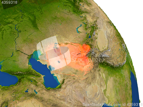 Image of Map of Uzbekistan in red