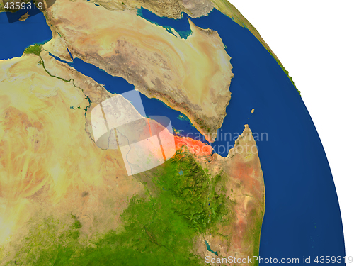 Image of Map of Eritrea in red