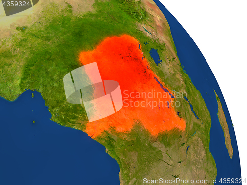 Image of Map of Democratic Republic of Congo in red