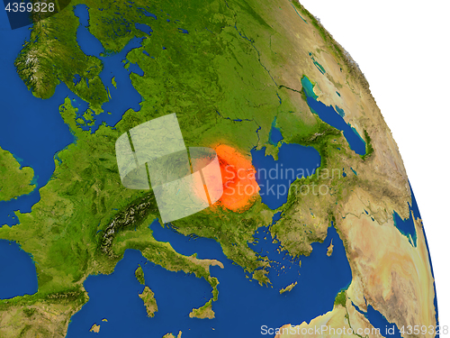 Image of Map of Romania in red