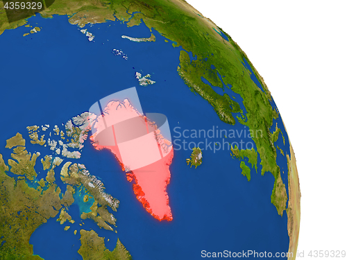 Image of Map of Greenland in red