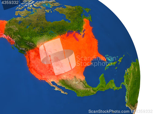 Image of Map of USA in red