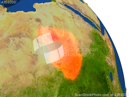 Image of Map of Chad in red