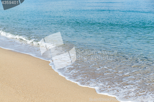 Image of Sand beach and blue sky and sea