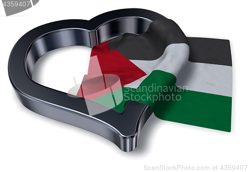 Image of flag of palestine and heart symbol - 3d rendering