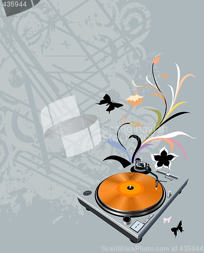 Image of turntable and flowers