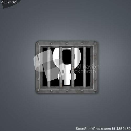 Image of female symbol in prison - 3d rendering