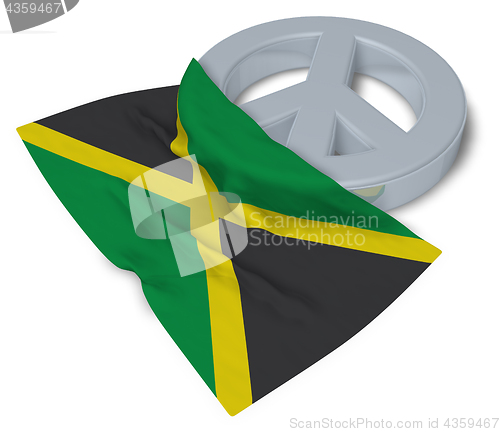 Image of peace symbol and flag of jamaica - 3d rendering