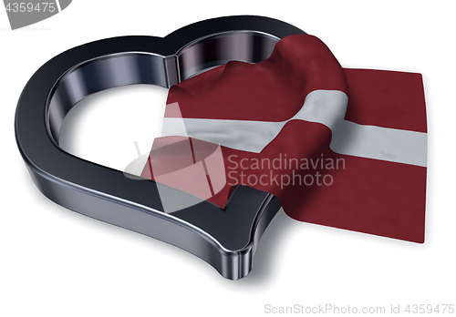 Image of flag of latvia and heart symbol - 3d rendering