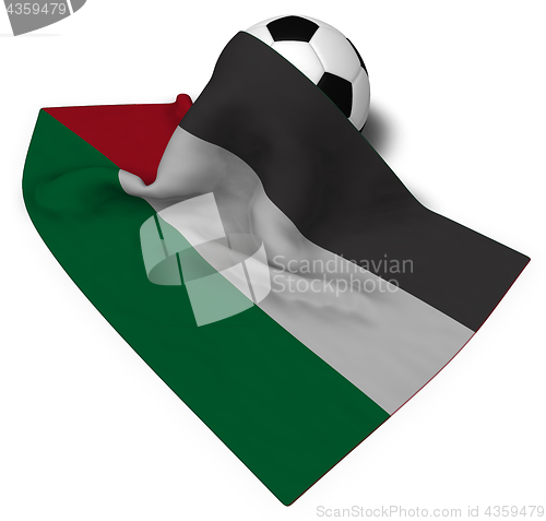 Image of soccer ball and flag of palestine - 3d rendering