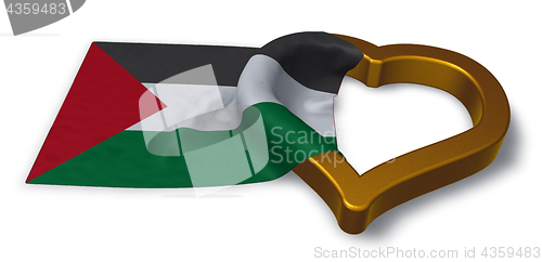 Image of flag of palestine and heart symbol - 3d rendering