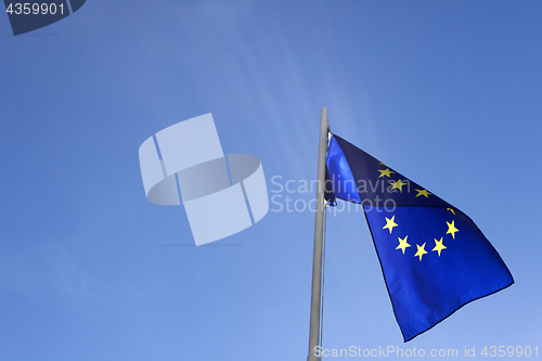 Image of Flag of European Union on a flagpole