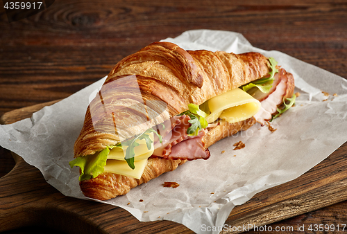 Image of Croissant sandwich with cheese and ham
