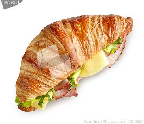 Image of croissant sandwich with ham and cheese