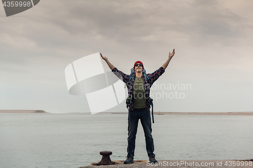 Image of Man Traveling Backpack