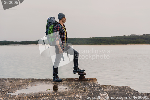 Image of Man Traveling Backpack