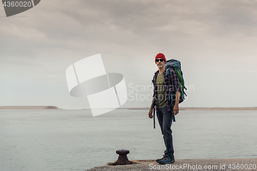 Image of Man Traveling Backpack