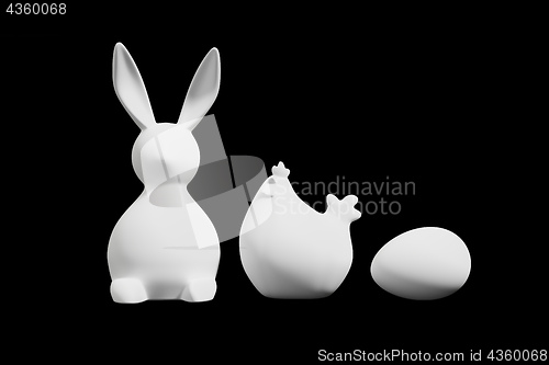 Image of rabbit chicken and egg easter decoration