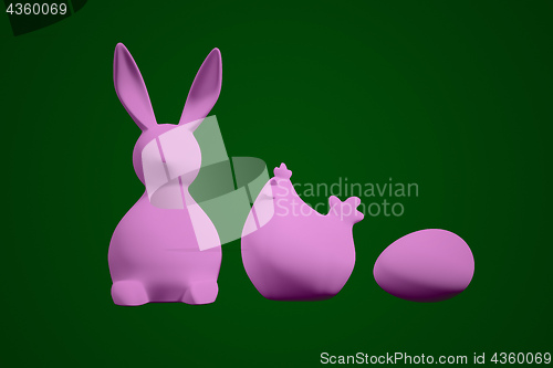 Image of rabbit chicken and egg easter decoration