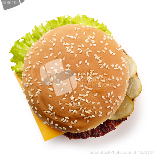 Image of fresh cheeseburger isolated on white