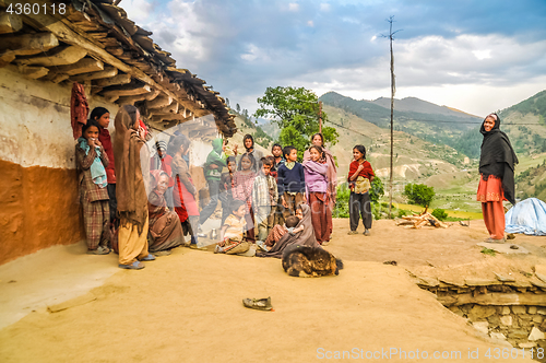 Image of Posing group of children in Nepal