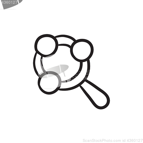 Image of Baby rattle sketch icon.