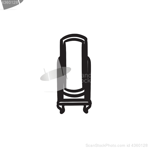 Image of Swivel mirror on stand sketch icon.