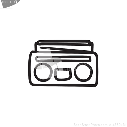 Image of Radio cassette player sketch icon.