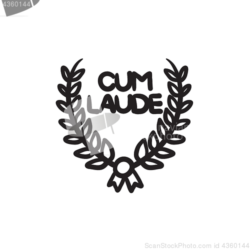 Image of Laurel wreath sketch icon.