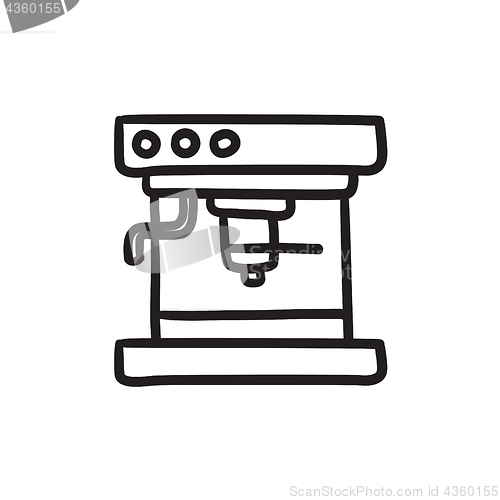 Image of Coffee maker sketch icon.