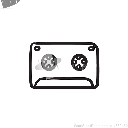 Image of Cassette tape sketch icon.