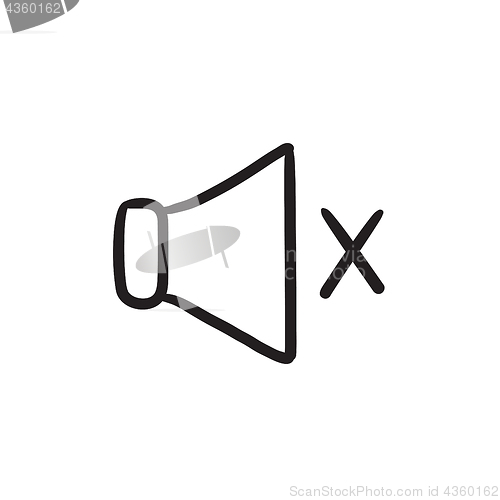 Image of Mute speaker sketch icon.