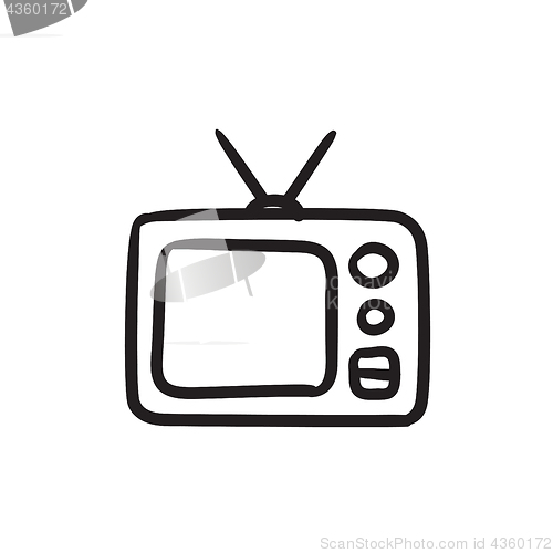 Image of Retro television sketch icon.