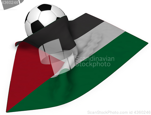 Image of soccer ball and flag of palestine - 3d rendering