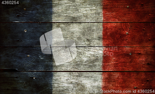 Image of french flag on wood