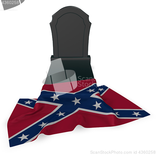 Image of gravestone and flag of the Confederate States of America - 3d rendering