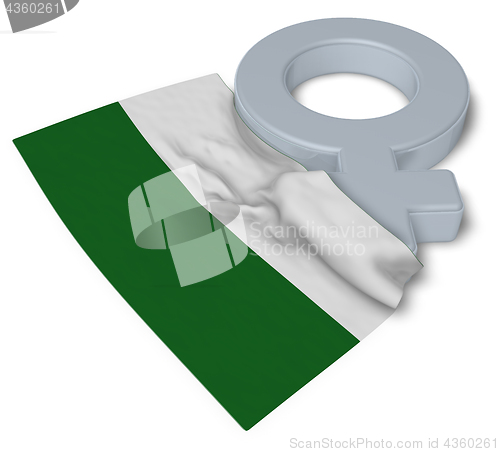 Image of female symbol and flag of saxony - 3d rendering