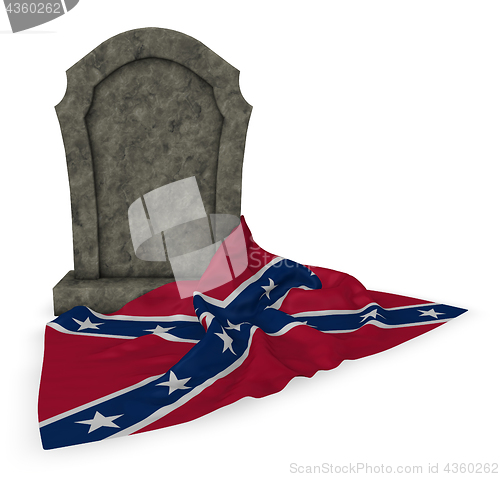 Image of gravestone and flag of the Confederate States of America - 3d rendering