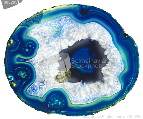 Image of Agate Crystal cross section isolated on white background