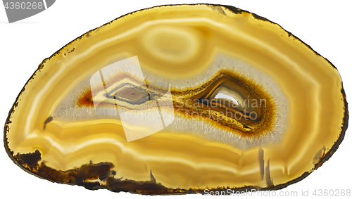 Image of Agate Crystal cross section isolated on white background