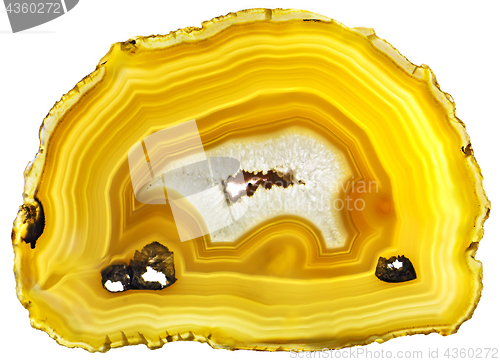 Image of Agate Crystal cross section isolated on white background