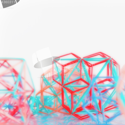 Image of Square Abstract Geometric Blurred Background