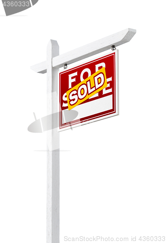 Image of Right Facing Sold For Sale Real Estate Sign Isolated on a White 