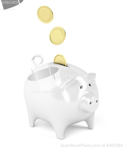 Image of Piggy bank with golden coins