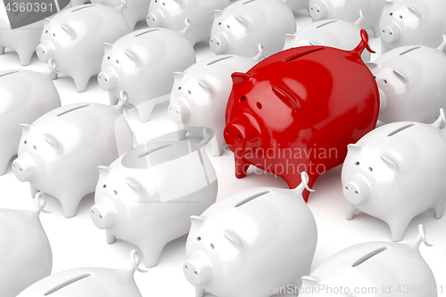 Image of Unique red piggy bank