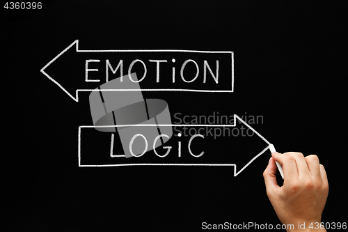 Image of Emotion Logic Arrows Concept Blackboard