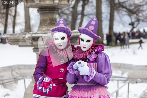 Image of Disguised Couple - Annecy Venetian Carnival 2013