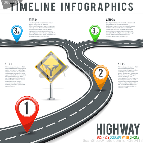 Image of Timeline Road Infographics with Pin Pointers